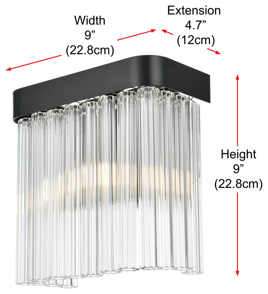 Home Living 9" Wall Sconce, Black