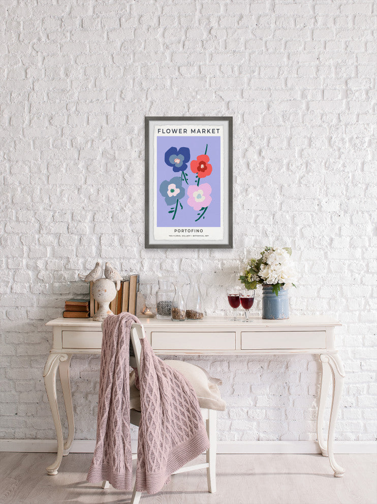 "Flower Market Portofino" Framed Painting Print, 12x18