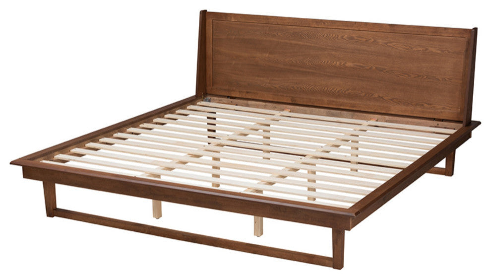 Baxton Studio Modern Ash Walnut Finished Wood King Size Platform Bed