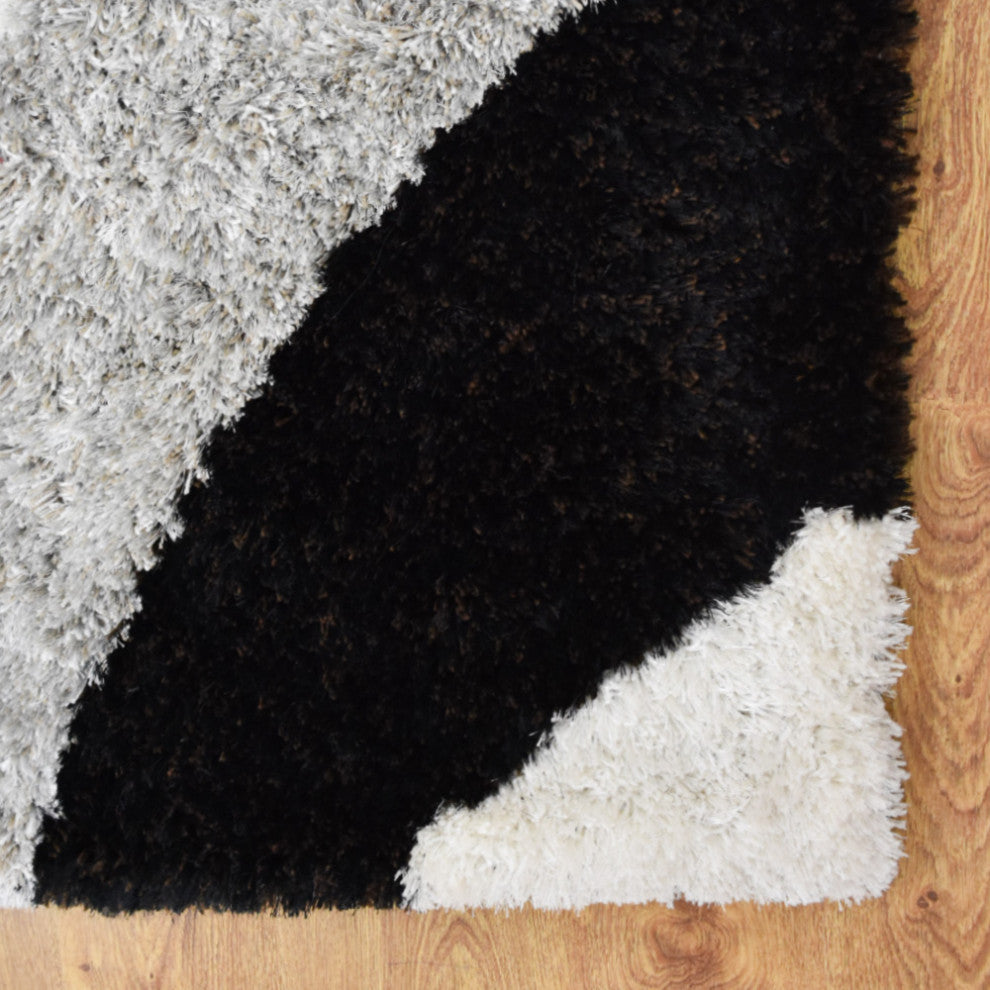 HAND TUFTED SHAG POLYESTER ECO-FRIENDLY AREA RUGS -Multicolor,Contemporary