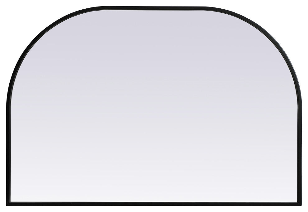 Metal Frame Arch Mirror 36X24 Inch, Black