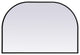 Metal Frame Arch Mirror 36X24 Inch, Black