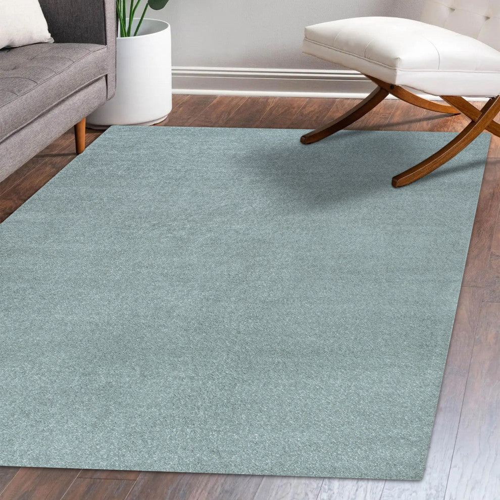 Haze Solid Low-Pile Light Blue 12 ft. x 15 ft. Area Rug