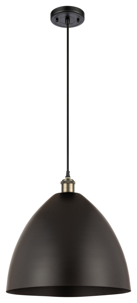 Ballston Dome Mini Pendant, Black Antique Brass, LED