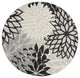 5' Round Black And White Round Floral Indoor Outdoor Area Rug