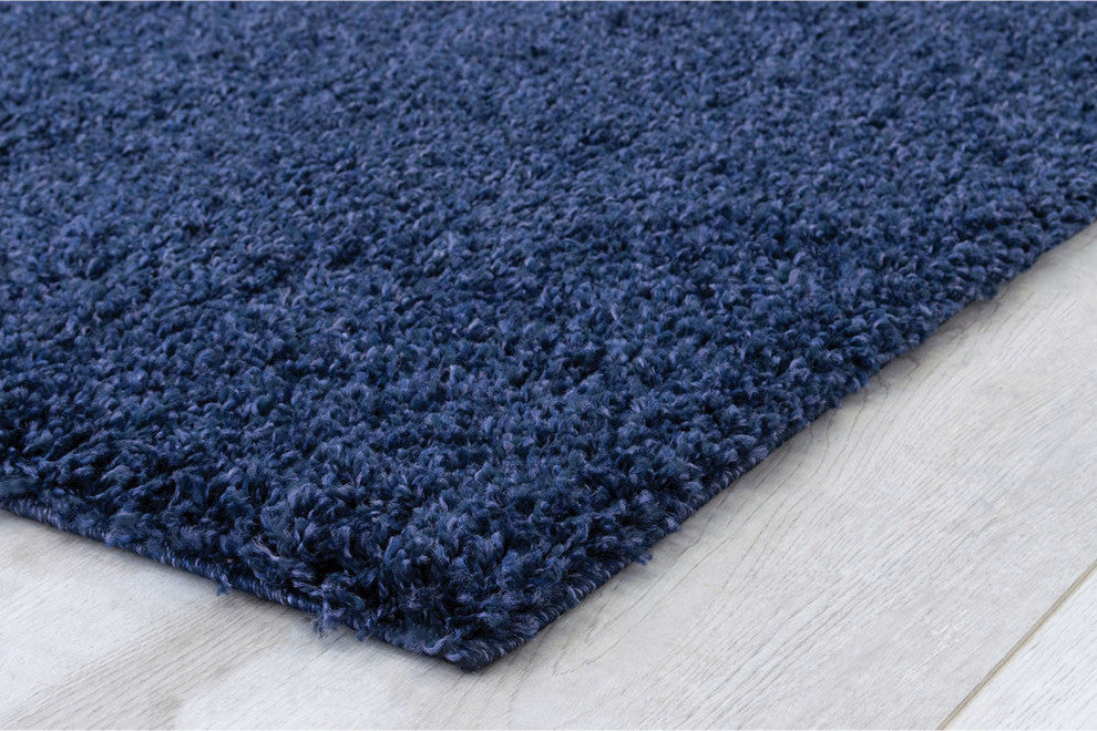 Zafirah Contemporary Area Rug, Solid Denim