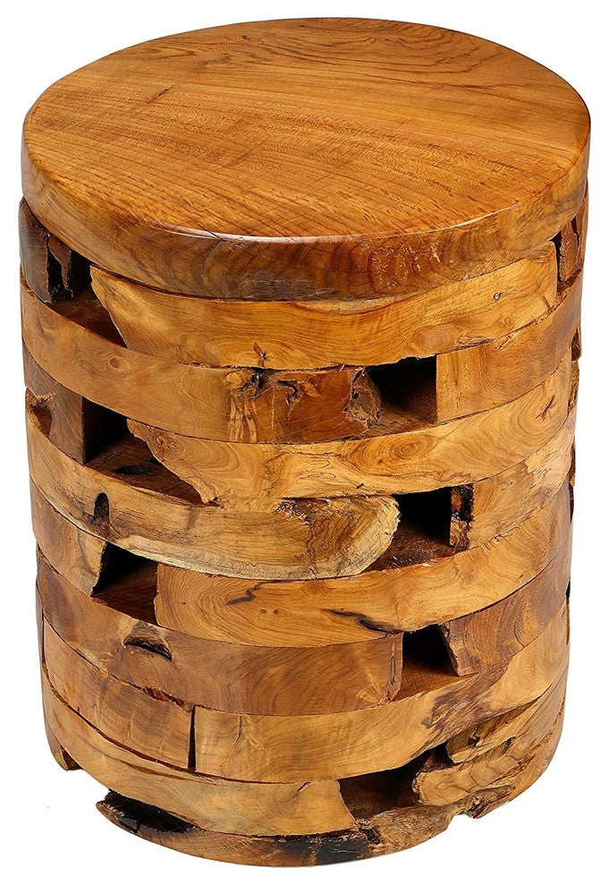 Durable Stonehenge Artisan Accent Table in Solid Teak Wood