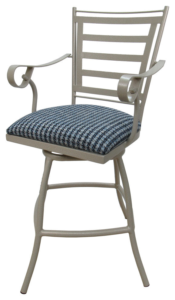 Outdoor/Indoor 26" 30" or 35" Bar Stool Jenna, Coco Indigo Blue, Beige, 30"