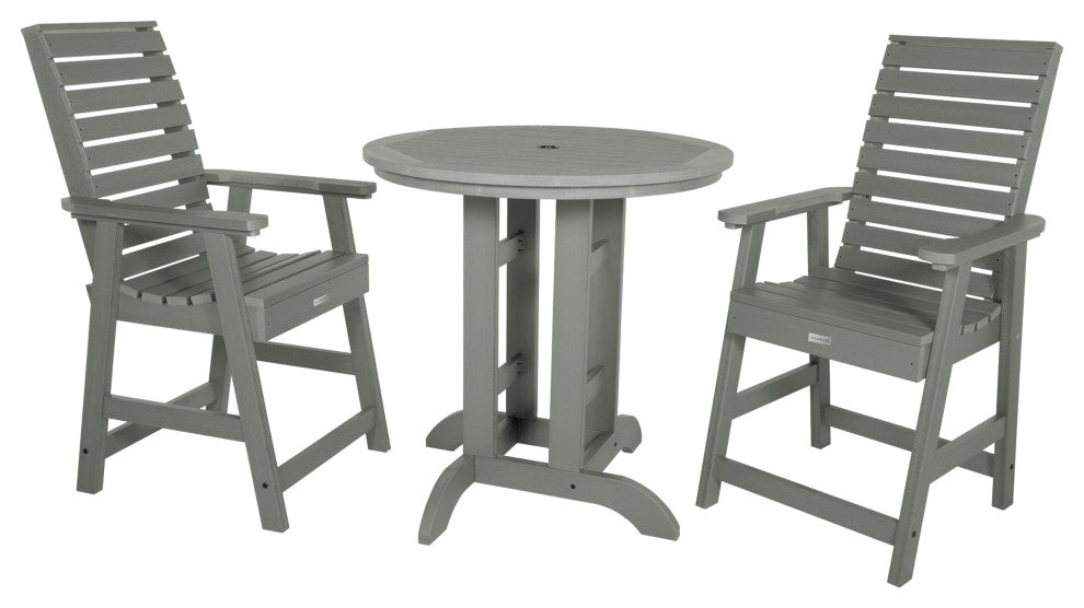 Weatherly 3-Piece Counter-Height Dining Set, Coastal Teak