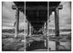 "Black and White Large Wooden Bridge" Metal Wall Art, 3 Panels, 36"x28"