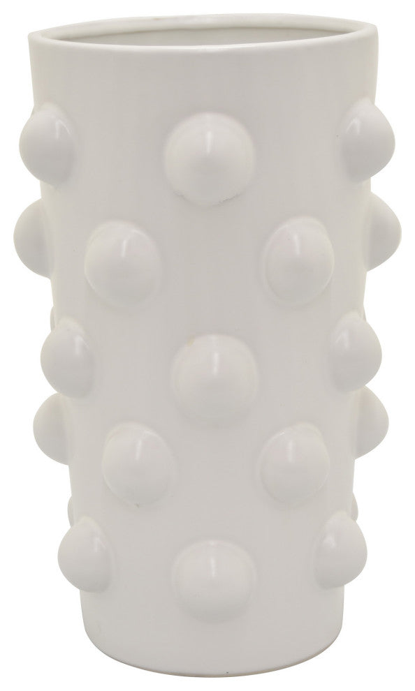 Plutus Brands Ceramic Vase, White Porcelain