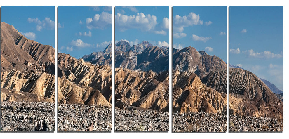 Beautiful Hills in Death Valley, Abstract Canvas Art Print, 60"x28", 5 Panels