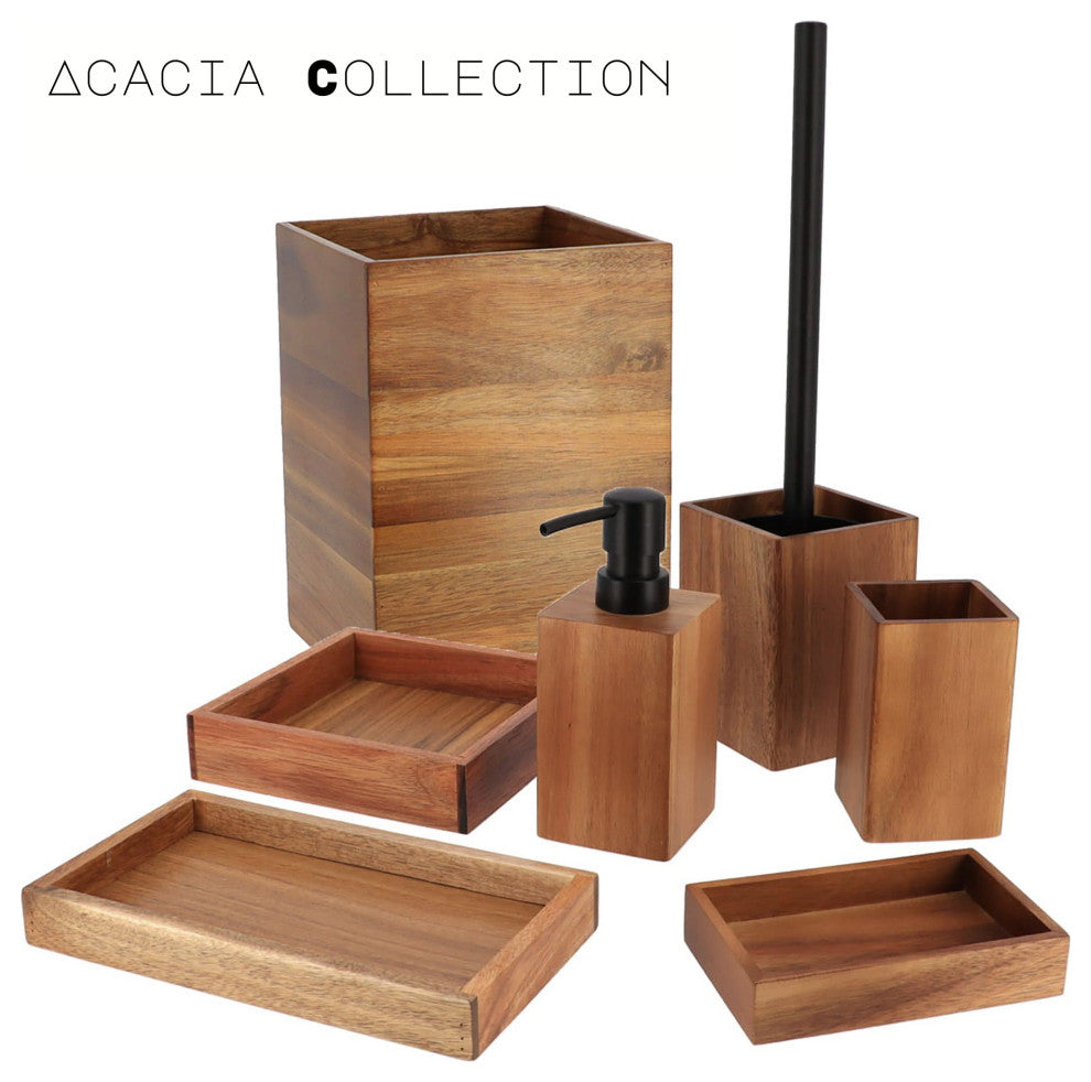 Acacia Bathroom Accessory Set 3-Pieces Rectangular