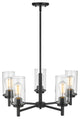5 Light 30" Matte Black Chandelier