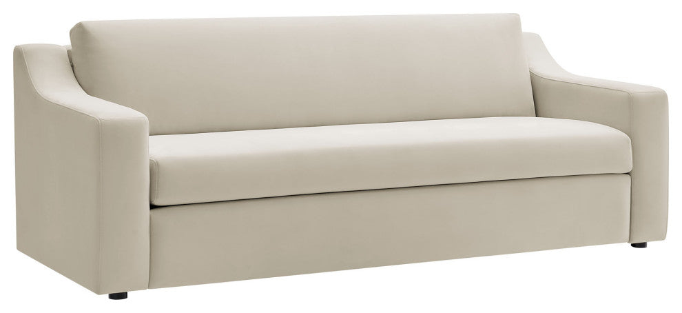 Liora Performance Velvet Sofa, Alabaster