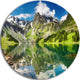 Reflecting Mountain Lake, Landscape Disc Metal Wall Art, 11"