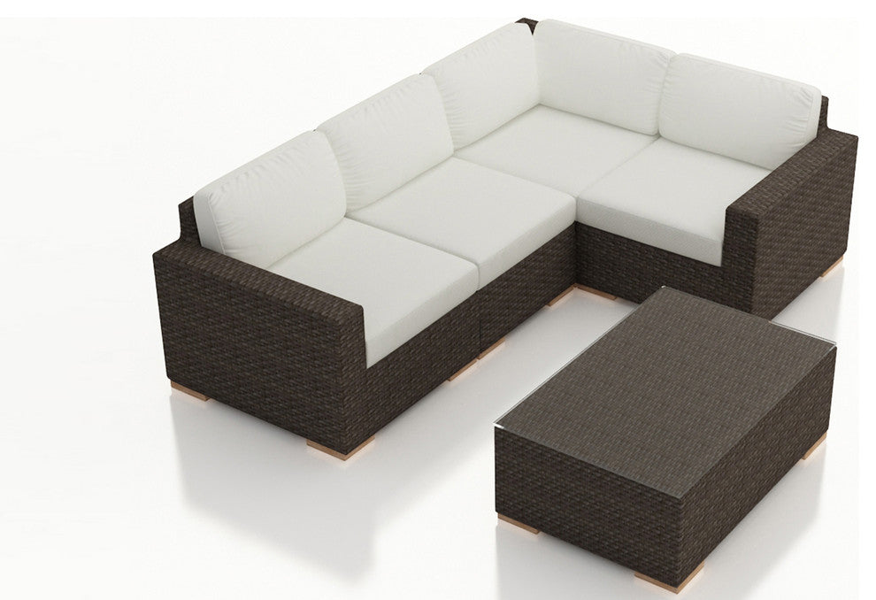 Arden 5 Piece Sectional Set, Canvas Natural