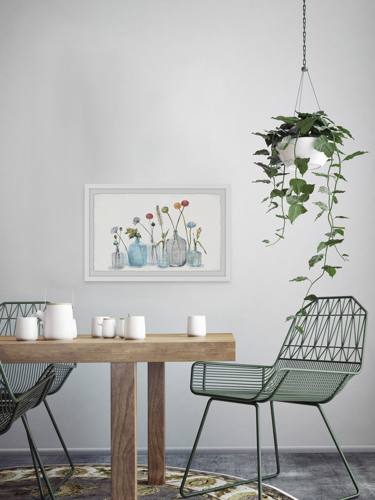 "Bottles for the Blooms" Framed Painting Print, 18"x12"