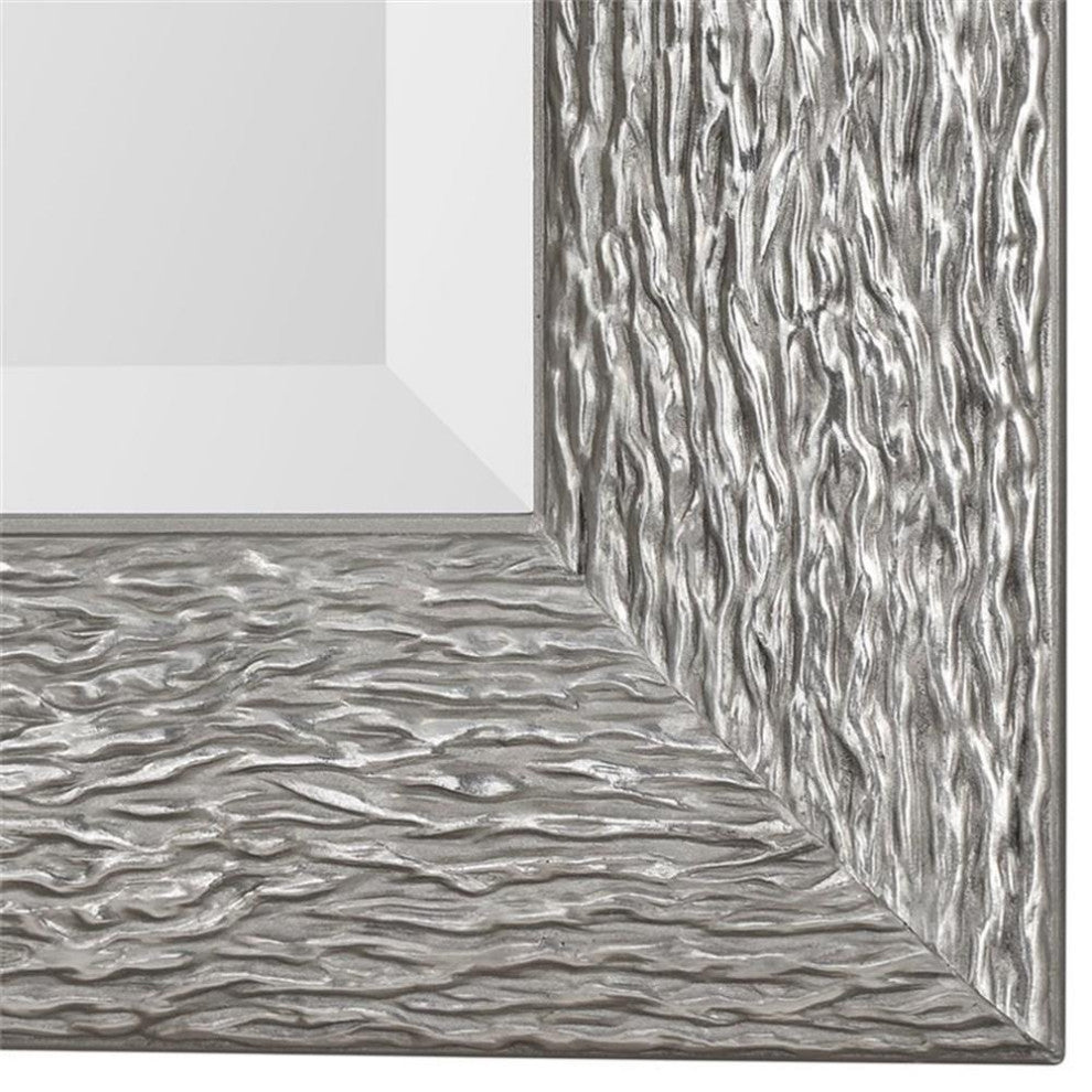 Uttermost Mossley MDF and Glass Decorative Mirror in Silver/Light Gray