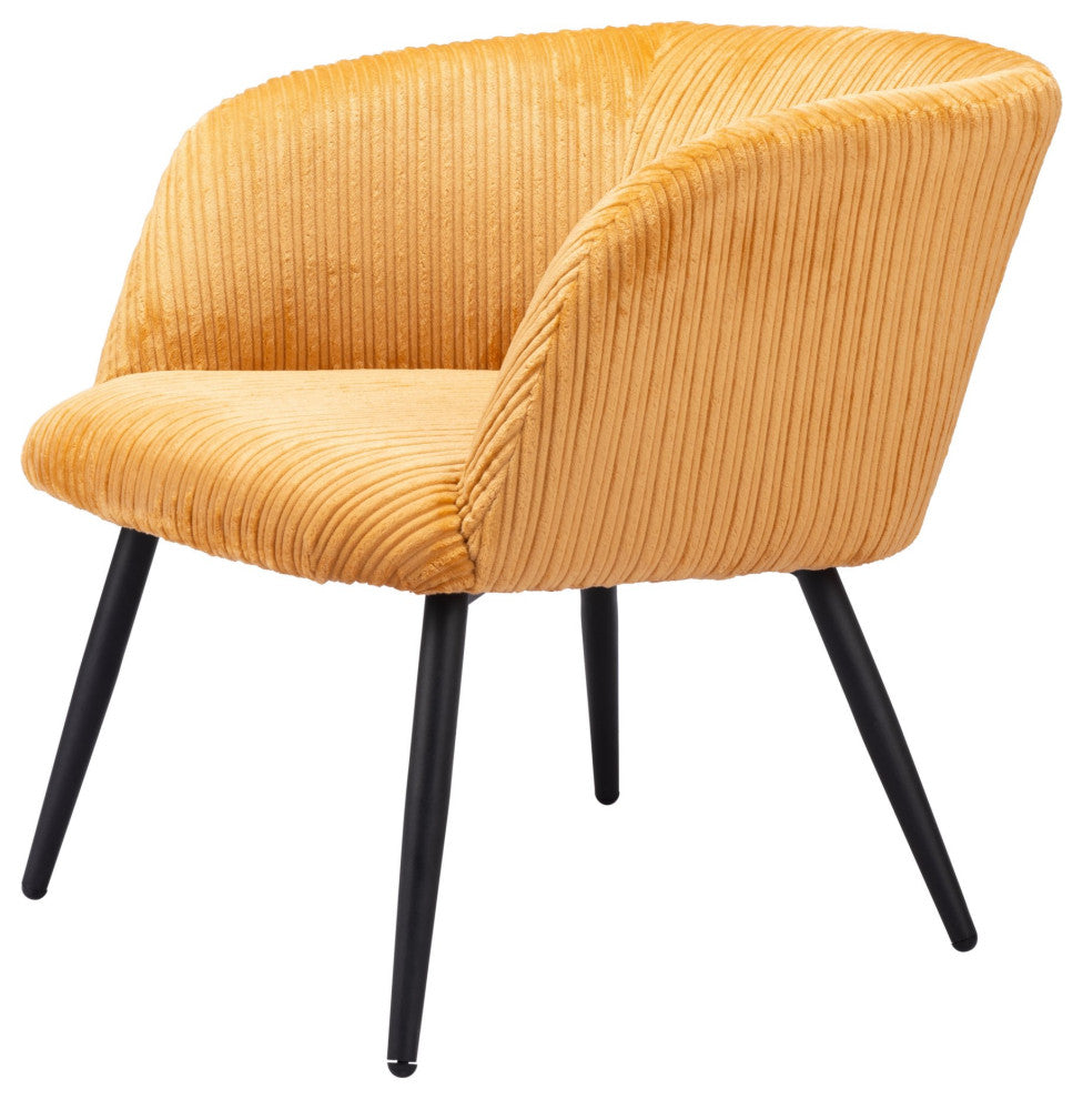 Accent Chair, Steel Metal, Fabric, Yellow, Black, Lounge Cafe Lobby Hospitality