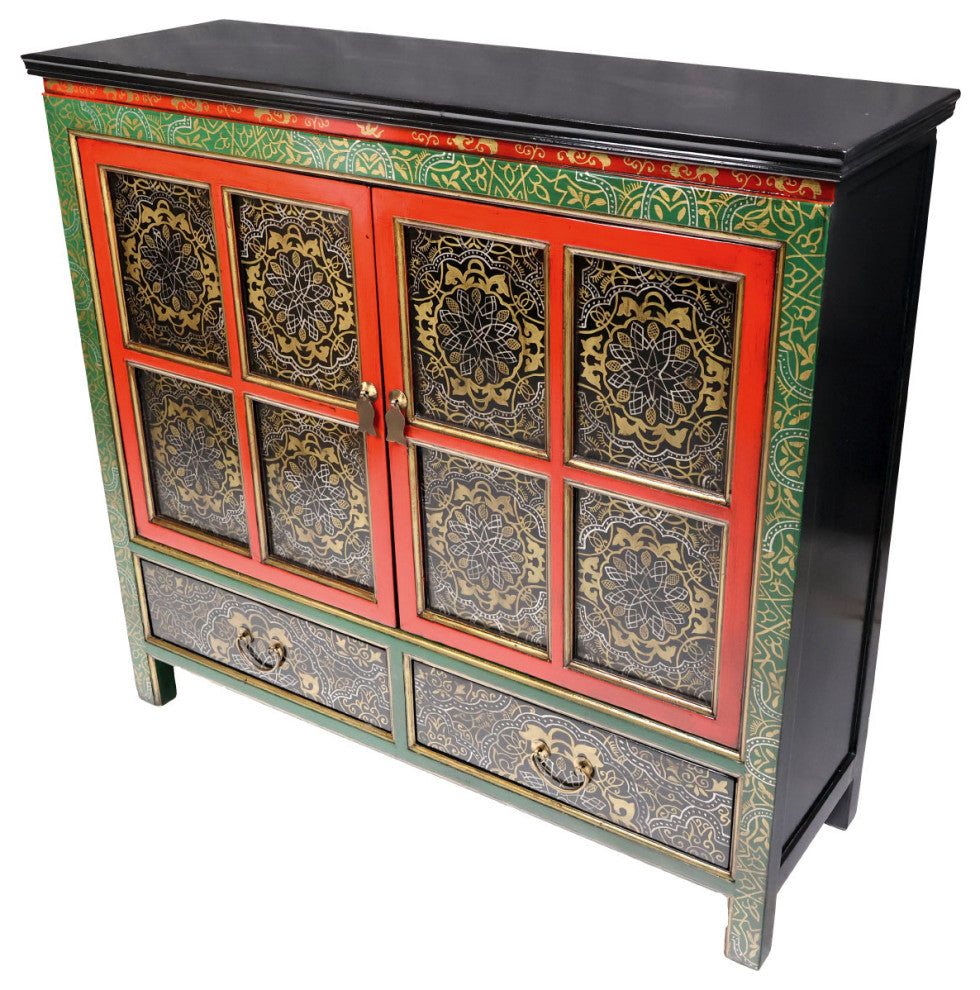 47" Tibetan Cabinet Hand Painted