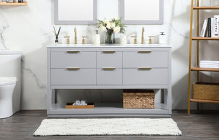Elegant VF19260DGR 60"Single Bathroom Vanity, Gray