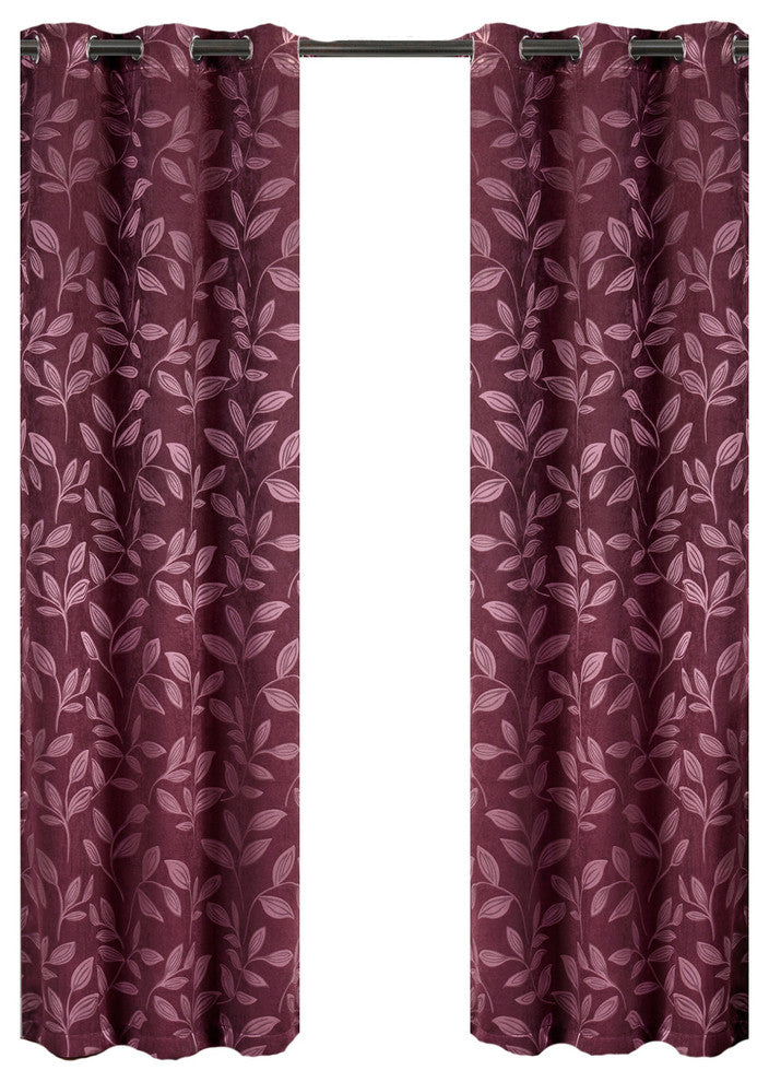 Claire Micro Suede Blackout Panels, 2PC, Burgundy