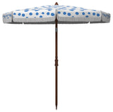Safavieh Outdoor Sydney 6.5 ft Umbrella White/Light Blue Polka Dot