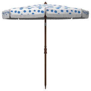 Safavieh Outdoor Sydney 6.5 ft Umbrella White/Light Blue Polka Dot