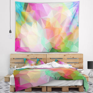 Multi Color Polygonal Mosaic Pattern Abstract Wall Tapestry, 92"x78"