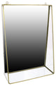 Jumbo Gold Metal Vanity Mirror With Shelf