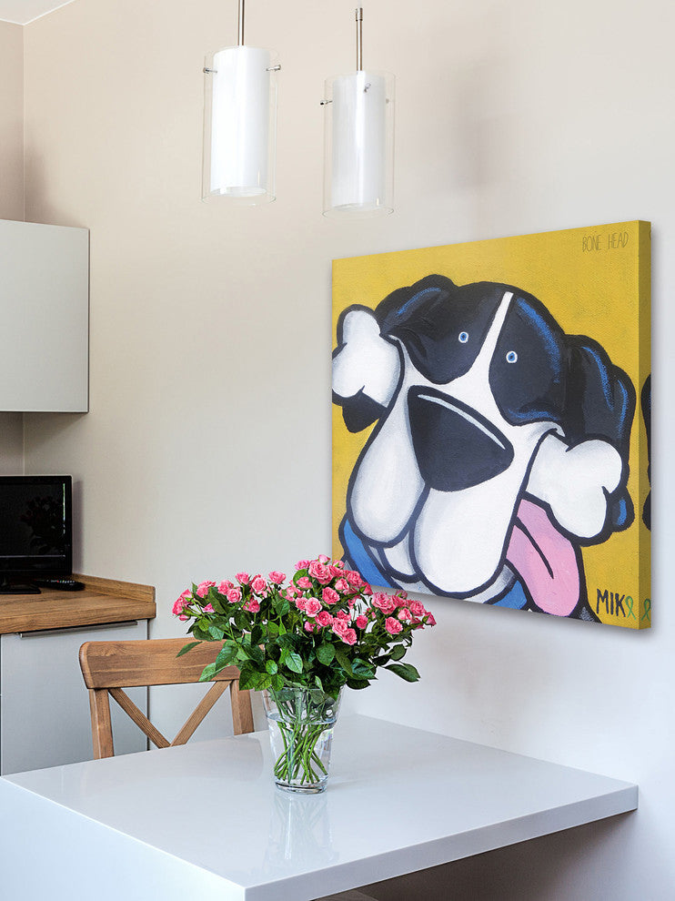 Marmont Hill, "Bonehead Great Dane" by Mike Taylor on Wrapped Canvas, 32x32