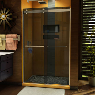 DreamLine Sapphire 44-48x76 Bypass Shower Door, Brushed Nickel and Gray Glass