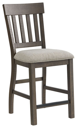 Sullivan Slat Back Counter Stool, Brushed Charcoal, Set of 2