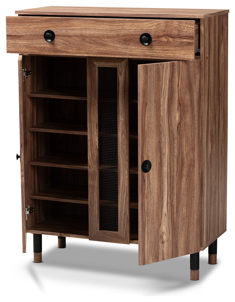 Valina Modern 2-Door Wood Entryway Shoe Storage Cabinet with Drawer