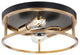 Knox Round Flush Mount 2-Light Matte Black/Brass