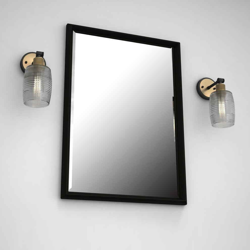 Light Vanity Light, Black, Antique Brass, 1 Light