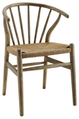 Flourish Spindle Wood Dining Side Chair, Gray