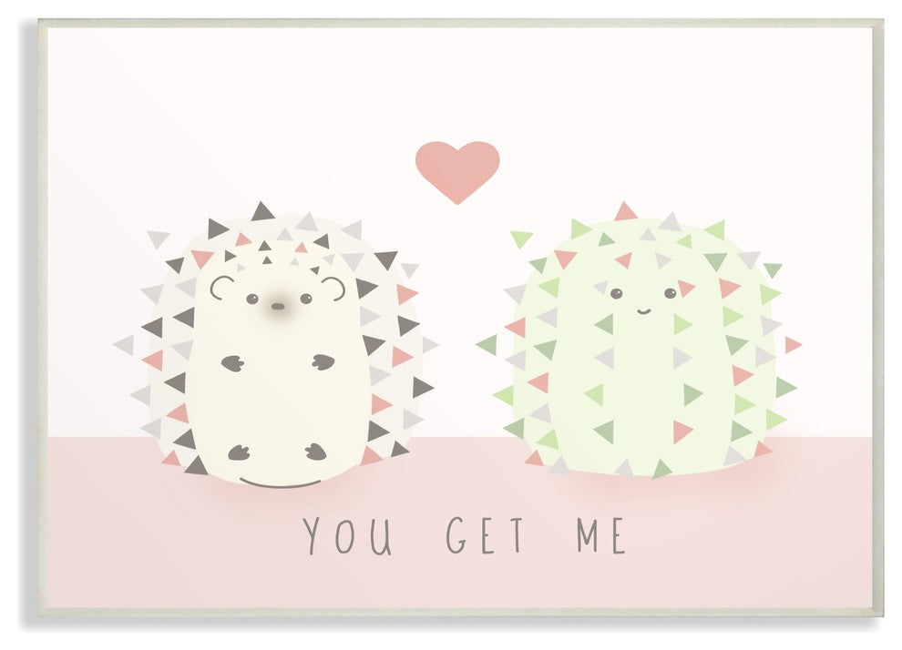 The Kids Room You Get Me Hedgehog & Cactus Cute Cartoon Wall Art, 13"x19"