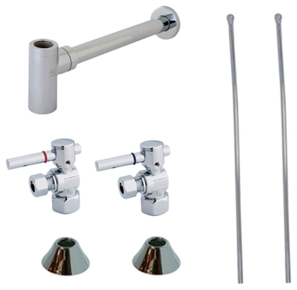 Kingston Brass Plumbing Sink Trim Kit With Bottle Trap, Polished Chrome