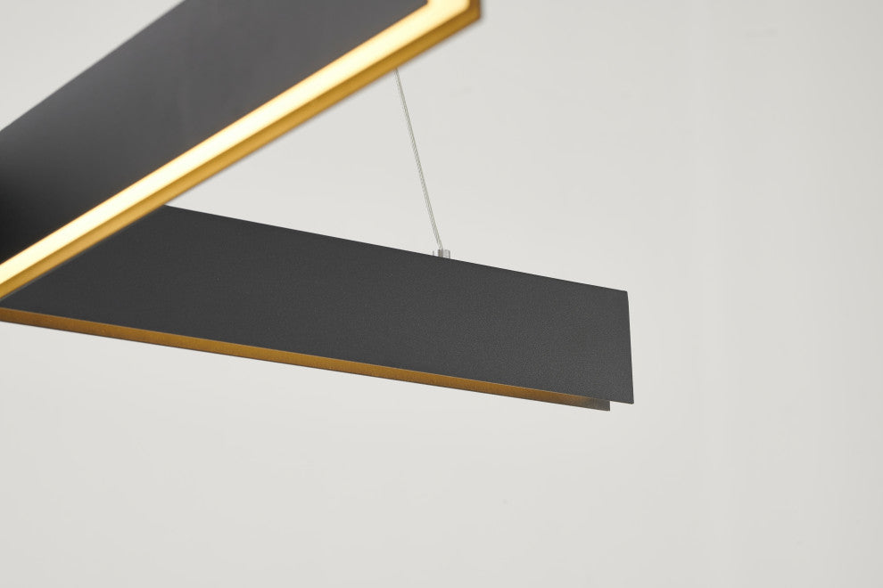 Metal and Acrylic "X" Shaped Frame LED Light Fixture, Black