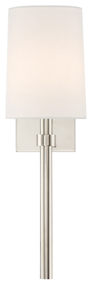 Crystorama Bromley 1-Light Polished Nickel Wall Mount