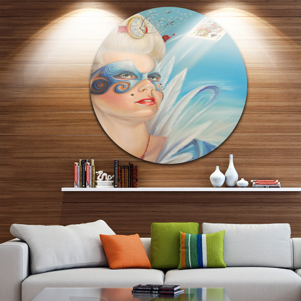 Venetian Romance, Portrait Digital Art Round Wall Art, 11"