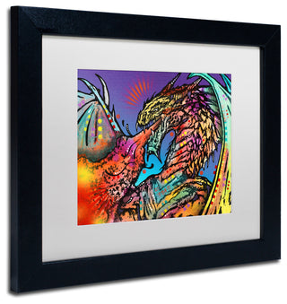 Dean Russo 'Dragon' Art, Black Frame, White Mat, 14x11