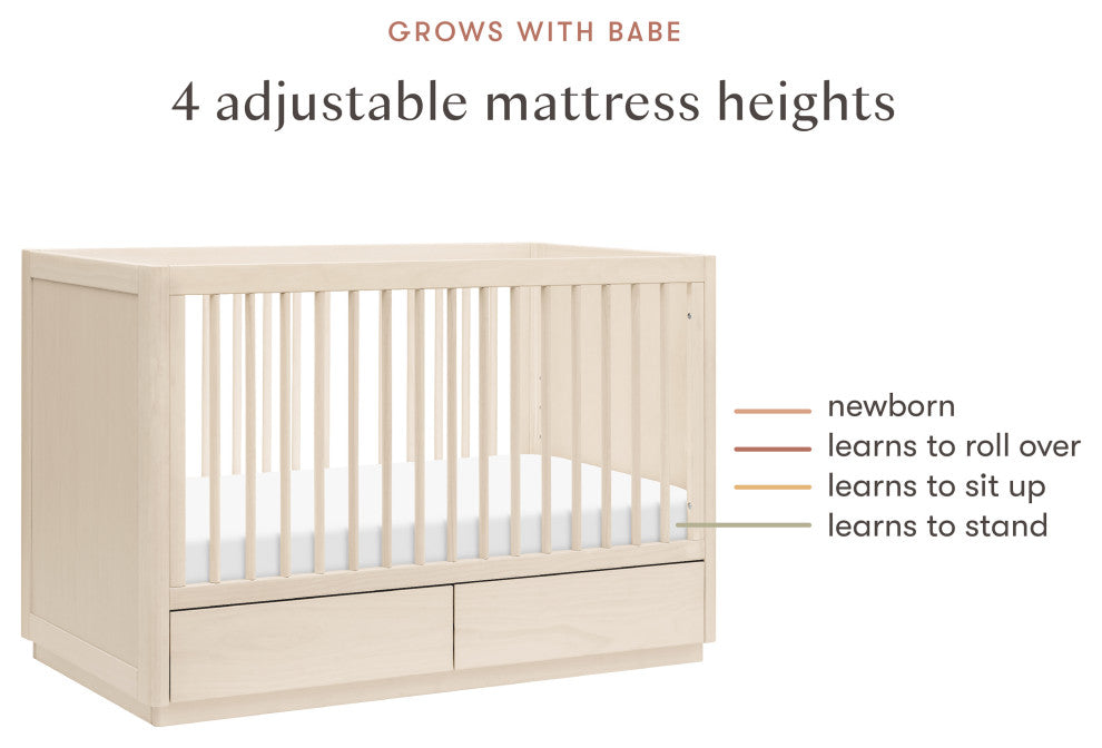 Bento 3-in-1 Convertible Storage Crib With Toddler Bed Conversion Kit