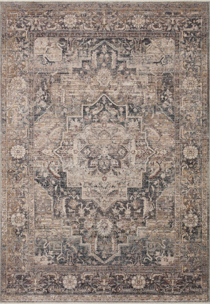 Loloi Lyra Area Rug, Denim / Sand, 2'-7" X 8'-0"