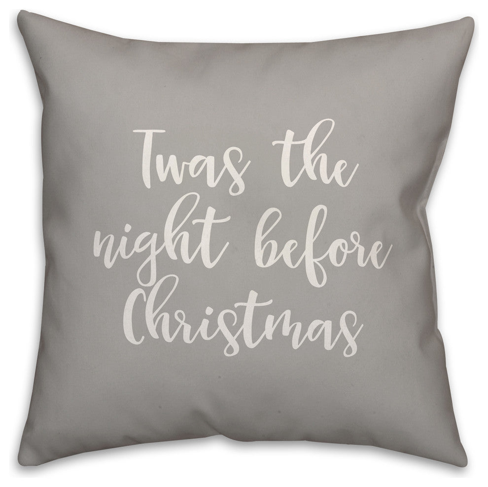 Never To Old To Wait Up For Santa, Gray 18x18 Throw Pillow Cover