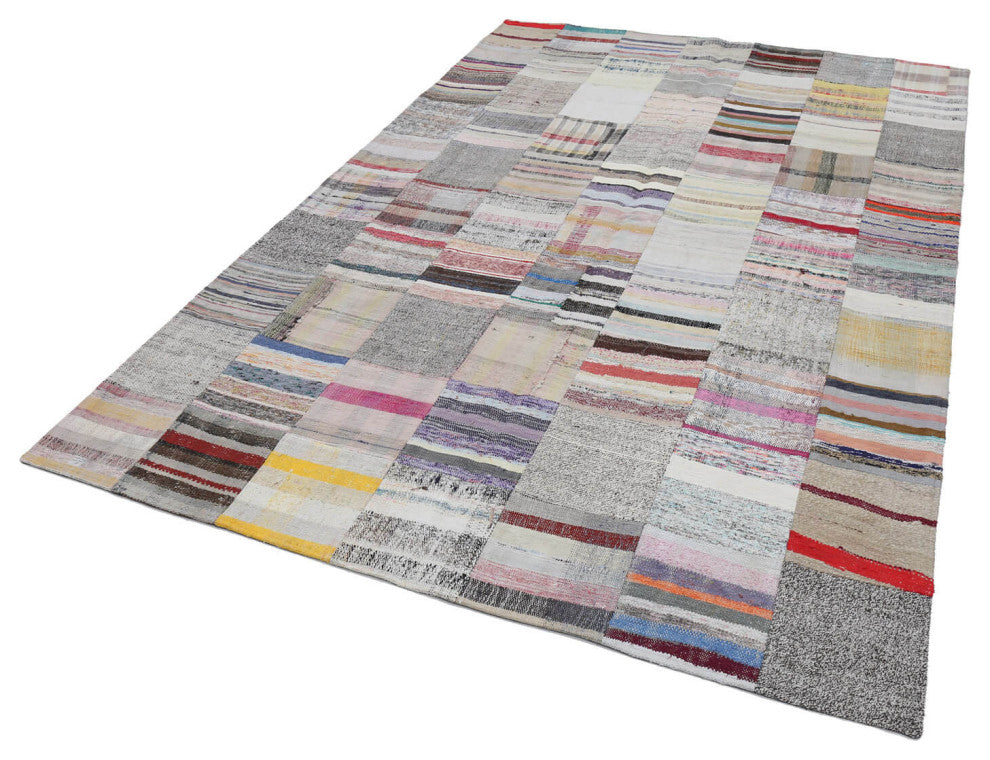 Rug N Carpet - Handmade Anatolian 6' 8'' x 9' 10'' Vintage Patchwork Kilim Rug
