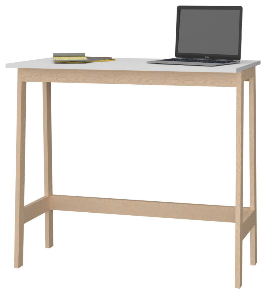 Modern Natural And White Narrow Table Desk