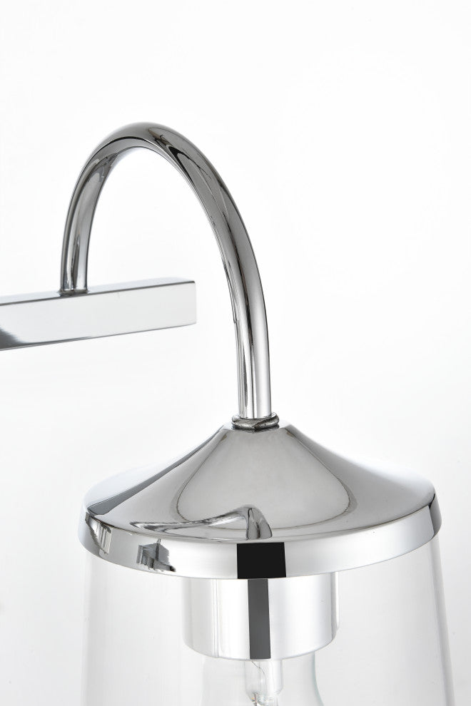 3 Light Chrome And Clear Bath Sconce